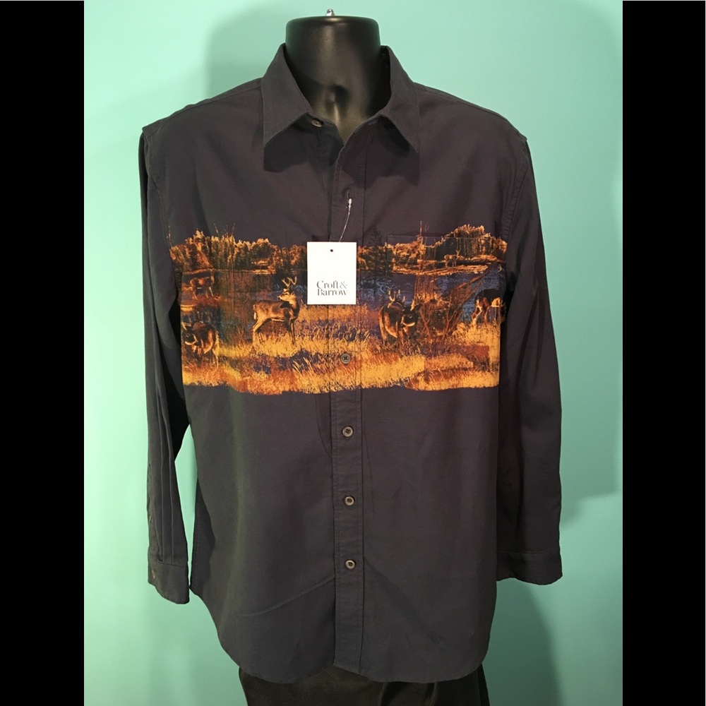 🆕Croft & Barrow Men’s Scenery Shirt M